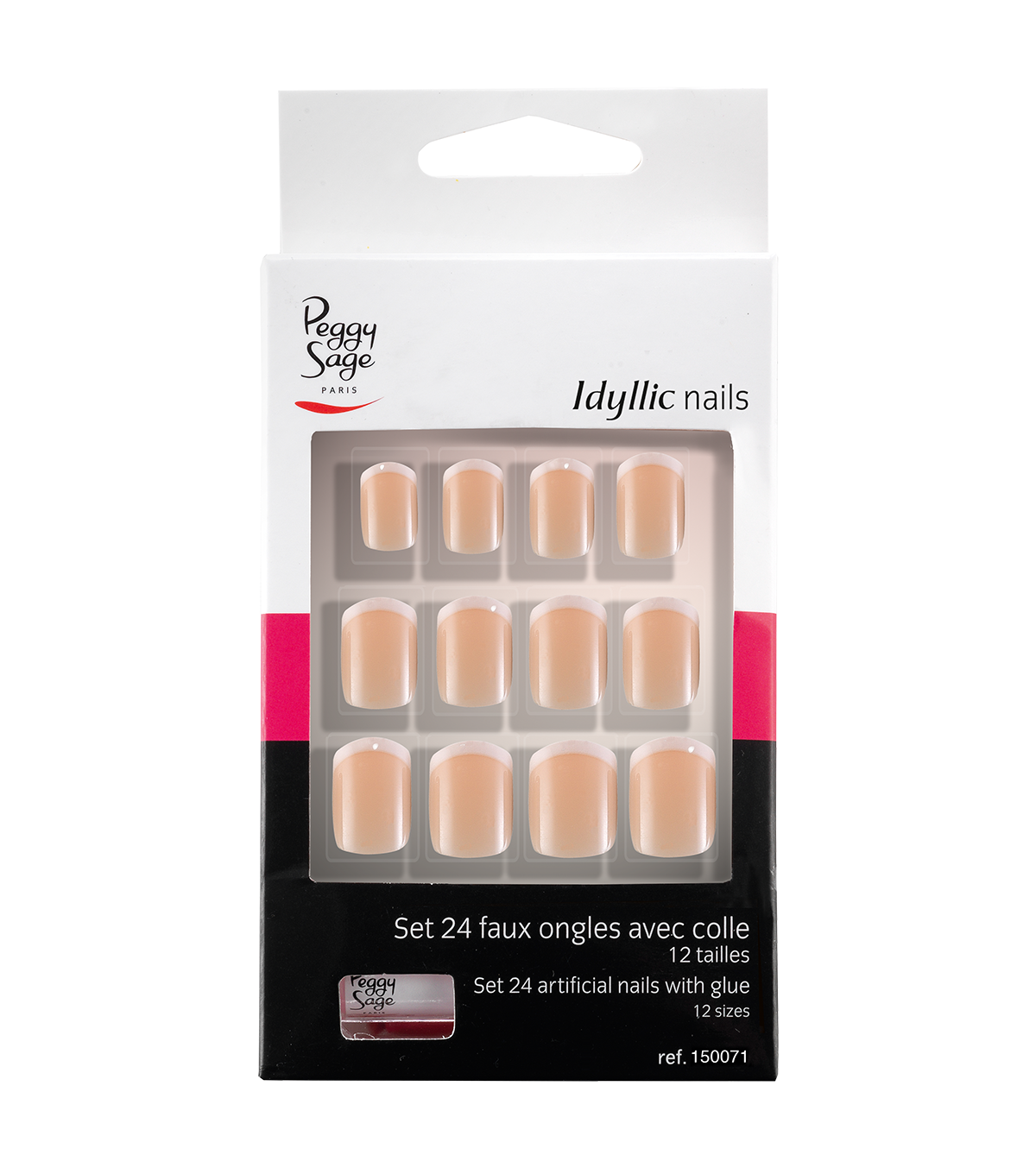 KIT 24 UNGHIE FINTE IDYLLIC NAILS 150071 FRENCH FINE - PEGGY SAGE