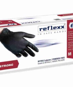 REFLEXX 67 GUANTI NITRILE NERI SENZA POLVERE ELEVATO SPESSORE